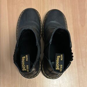 Dr. Martens Black Ankle Boots with Textured Leather